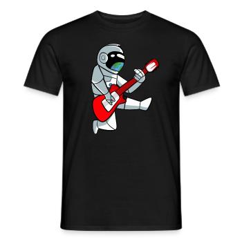Rock Astronaut spielt Gitarre - Männer T-Shirt - Schwarz - Vorne - AI Model Male 178 light (178cm)