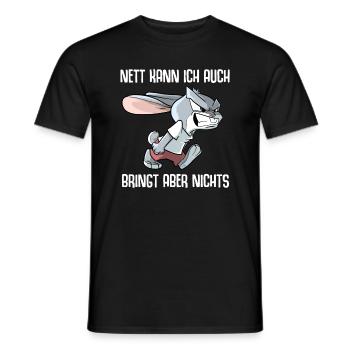 Sturer Hase Nett kann ich auch Spruch - Männer T-Shirt - Schwarz - Vorne - AI Model Male 178 light (178cm)