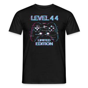Birthday Level 44 Gaming Limited Edition Gamer - Men's T-Shirt - black - Front - AI Model Male 178 light (178cm)