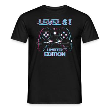 Birthday Level 61 Gaming Limited Edition Gamer - Men's T-Shirt - black - Front - AI Model Male 178 light (178cm)