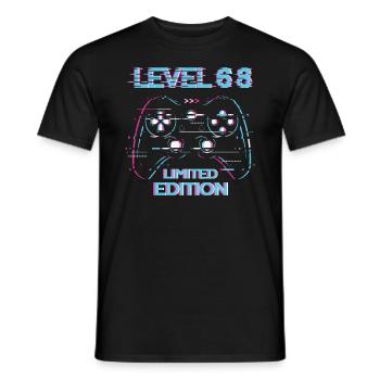 Birthday Level 68 Gaming Limited Edition Gamer - Men's T-Shirt - black - Front - AI Model Male 178 light (178cm)