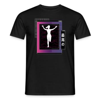 Vaporwave Metaverse Marathon, Trail Running - T-shirt homme - noir - Devant - AI Model Male 178 light (178cm)