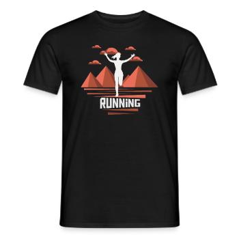 Marathon, coureur de trail running - T-shirt homme - noir - Devant - AI Model Male 178 light (178cm)