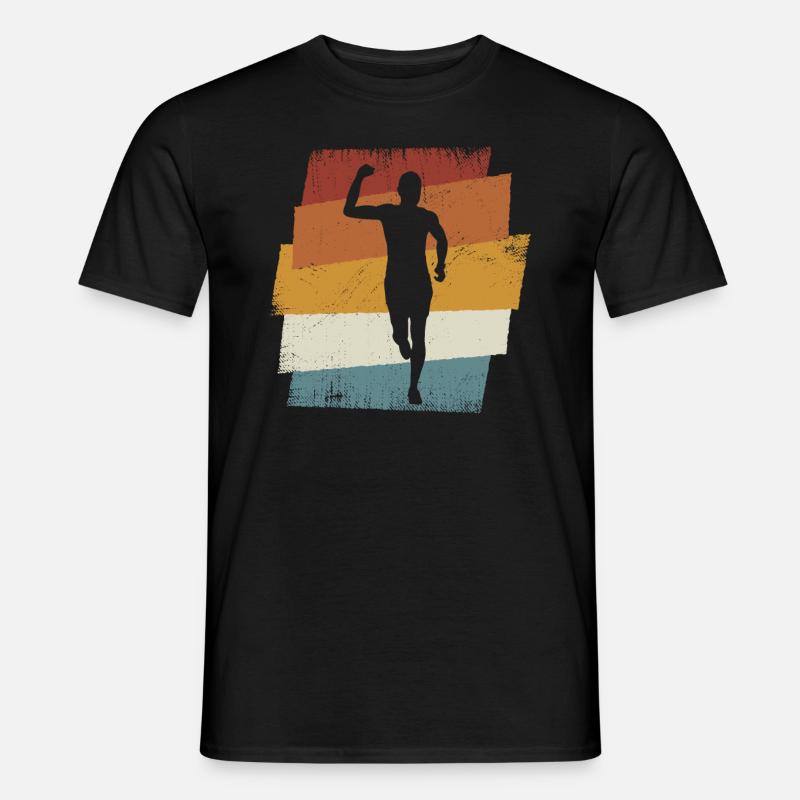 Retro Marathon, Trailrunning - Männer T-Shirt - Schwarz