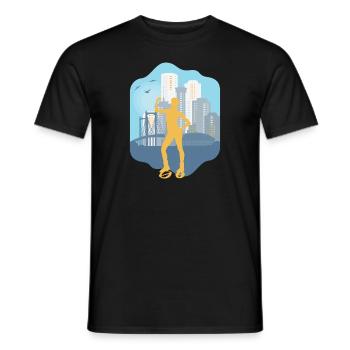 Skyline Jump Shoes Fitness - Männer T-Shirt - Schwarz - Vorne - AI Model Male 178 light (178cm)