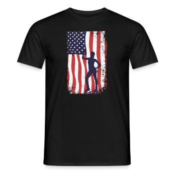 American Flag Jump Shoes Fitness - Men's T-Shirt - black - Front - AI Model Male 178 light (178cm)