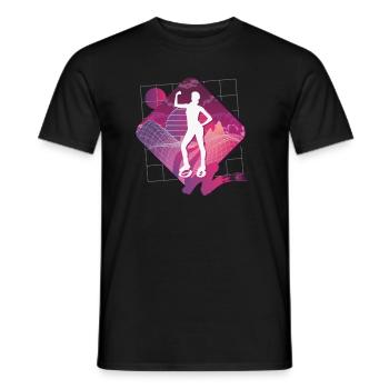 Vaporwave Synthwave Jump Chaussures Fitness - T-shirt homme - noir - Devant - AI Model Male 178 light (178cm)