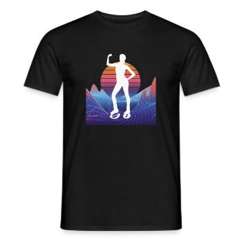 Vaporwave Synthwave Jump Chaussures Fitness - T-shirt homme - noir - Devant - AI Model Male 178 light (178cm)