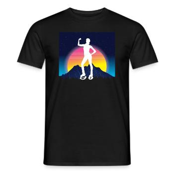 Vaporwave Synthwave Jump Chaussures Fitness - T-shirt homme - noir - Devant - AI Model Male 178 light (178cm)