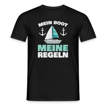 Mein Boot Meine Regeln für alle Wassersportler - Männer T-Shirt - Schwarz - Vorne - AI Model Male 178 light (178cm)