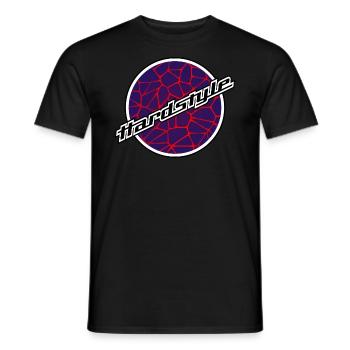 Hardstyle | Hardstyle Blue Red| Gabber Frenchcore - Men's T-Shirt - black - Front - AI Model Male 178 light (178cm)