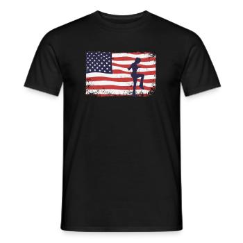 Amerikanische Fahne Rope Jumping - Männer T-Shirt - Schwarz - Vorne - AI Model Male 178 light (178cm)