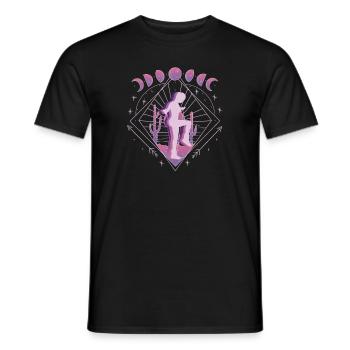 Vaporwave Weltall Rope Jumping - Männer T-Shirt - Schwarz - Vorne - AI Model Male 178 light (178cm)