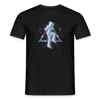 Vaporwave Weltall Rope Jumping - Männer T-Shirt - Schwarz - Vorne - AI Model Male 178 light (178cm)