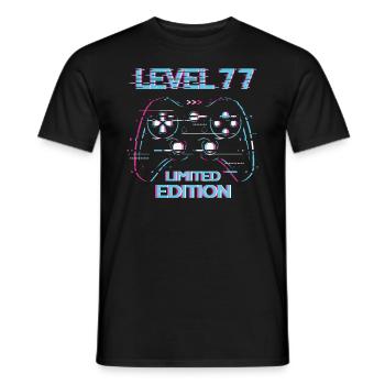 Anniversaire Niveau 77 Gaming Édition Limitée Gamer - T-shirt homme - noir - Devant - AI Model Male 178 light (178cm)