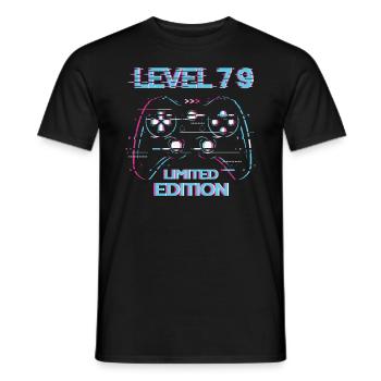 Birthday Level 79 Gaming Limited Edition Gamer - Men's T-Shirt - black - Front - AI Model Male 178 light (178cm)