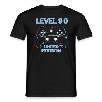 Birthday Level 90 Gaming Limited Edition Gamer - Men's T-Shirt - black - Front - AI Model Male 178 light (178cm)