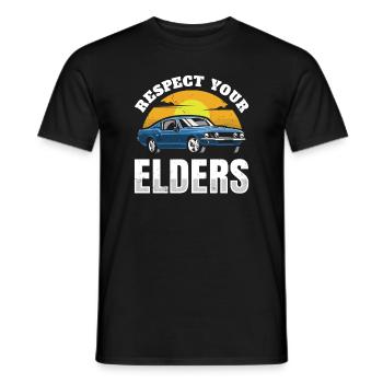 Respectez vos aînés pour tous les fans de course. - T-shirt homme - noir - Devant - AI Model Male 178 light (178cm)