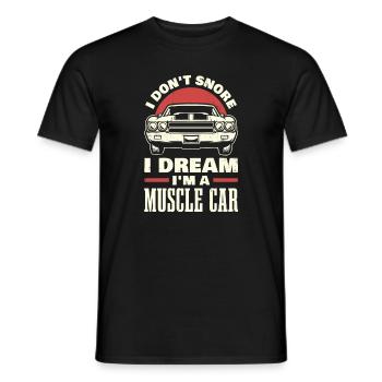 Je ne ronfle pas, je rêve, je suis un - T-shirt homme - noir - Devant - AI Model Male 178 light (178cm)