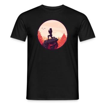 HIIT Fitness Femme - T-shirt homme - noir - Devant - AI Model Male 178 light (178cm)
