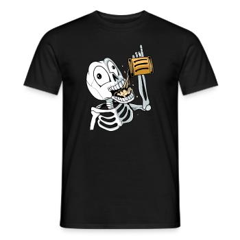 Skelett trinkt Bier - Männer T-Shirt - Schwarz - Vorne - AI Model Male 178 light (178cm)