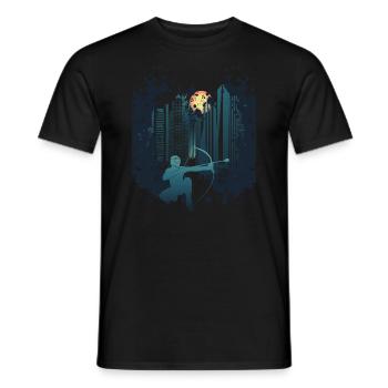 Flèche Skyline - T-shirt homme - noir - Devant - AI Model Male 178 light (178cm)
