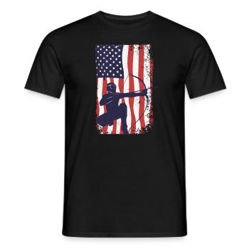 Arrowtag du drapeau américain - T-shirt homme - noir - Devant - AI Model Male 178 light (178cm)