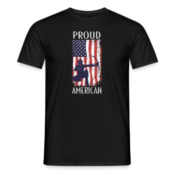 Arrowtag du drapeau américain - T-shirt homme - noir - Devant - AI Model Male 178 light (178cm)