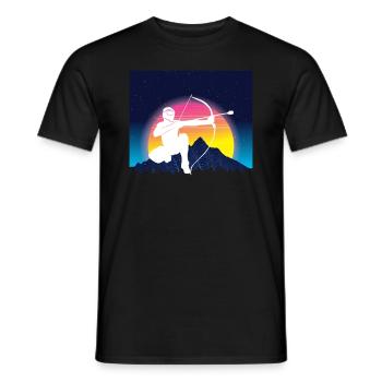 Balise fléchée Vaporwave - T-shirt homme - noir - Devant - AI Model Male 178 light (178cm)