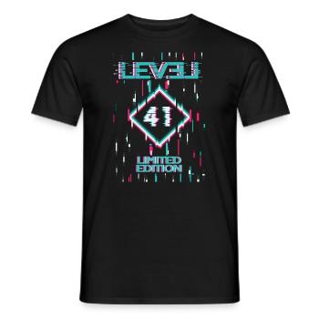 Birthday Level 41 Gaming Limited Edition Gamer - Men's T-Shirt - black - Front - AI Model Male 178 light (178cm)