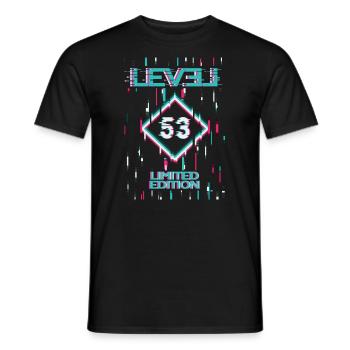 Birthday Level 53 Gaming Limited Edition Gamer - Men's T-Shirt - black - Front - AI Model Male 178 light (178cm)