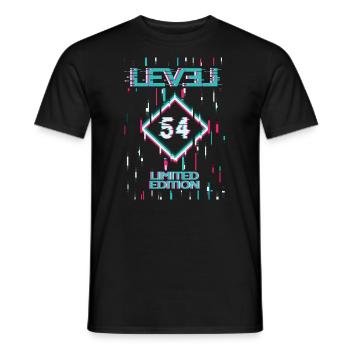Anniversaire Niveau 54 Gaming Édition Limitée Gamer - T-shirt homme - noir - Devant - AI Model Male 178 light (178cm)