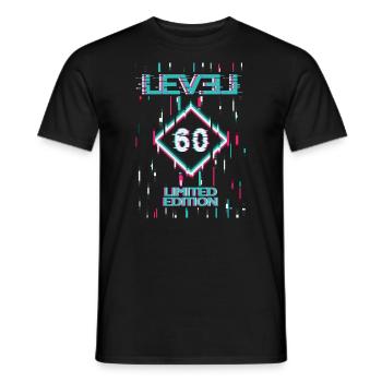 Birthday Level 60 Gaming Limited Edition Gamer - Men's T-Shirt - black - Front - AI Model Male 178 light (178cm)