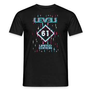 Birthday Level 61 Gaming Limited Edition Gamer - Men's T-Shirt - black - Front - AI Model Male 178 light (178cm)