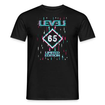 Birthday Level 65 Gaming Limited Edition Gamer - Men's T-Shirt - black - Front - AI Model Male 178 light (178cm)