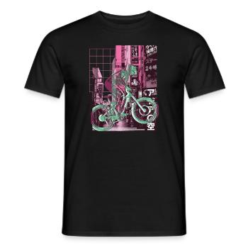 Asian City Downhill - Men's T-Shirt - black - Front - AI Model Male 178 light (178cm)