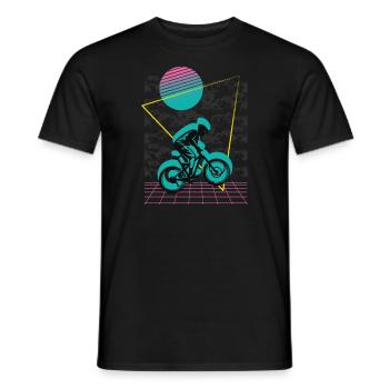 Vaporwave Downhill - Men's T-Shirt - black - Front - AI Model Male 178 light (178cm)