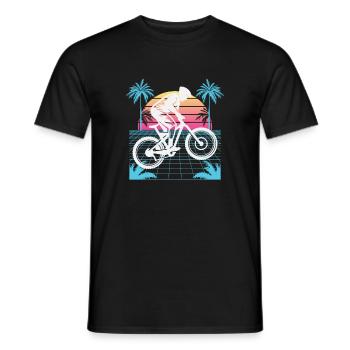 Vaporwave Downhill - Men's T-Shirt - black - Front - AI Model Male 178 light (178cm)