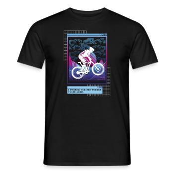 Vaporwave Metaverse Downhill - Männer T-Shirt - Schwarz - Vorne - AI Model Male 178 light (178cm)
