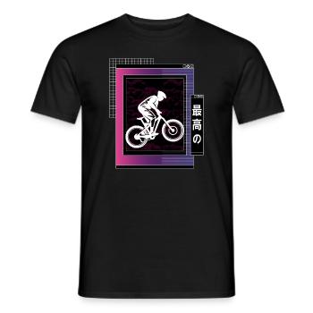Vaporwave Metaverse Downhill - Männer T-Shirt - Schwarz - Vorne - AI Model Male 178 light (178cm)