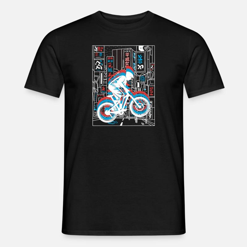 Vaporwave Synthwave Skyline Downhill - Männer T-Shirt - Schwarz