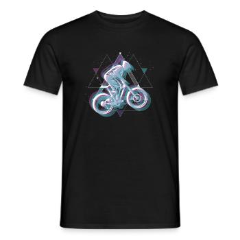 Vaporwave Weltall Downhill - Männer T-Shirt - Schwarz - Vorne - AI Model Male 178 light (178cm)