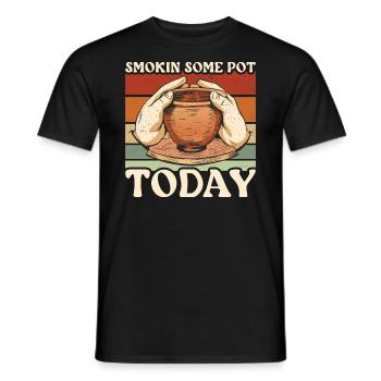Pottery Smoking Some Pot Today Ceramics - Men's T-Shirt - black - Front - AI Model Male 178 light (178cm)