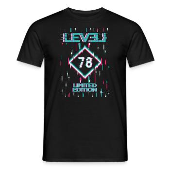 Birthday Level 78 Gaming Limited Edition Gamer - Men's T-Shirt - black - Front - AI Model Male 178 light (178cm)