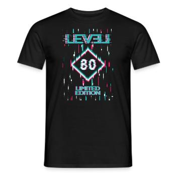 Birthday Level 80 Gaming Limited Edition Gamer - Men's T-Shirt - black - Front - AI Model Male 178 light (178cm)