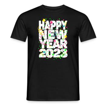 Fête du Nouvel An Bonne Année 2023 - T-shirt homme - noir - Devant - AI Model Male 178 light (178cm)
