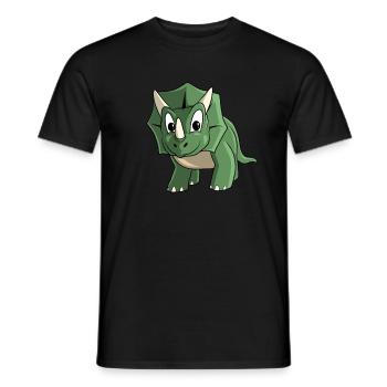 Tricératops Dessin animé Dinosaures - T-shirt homme - noir - Devant - AI Model Male 178 light (178cm)