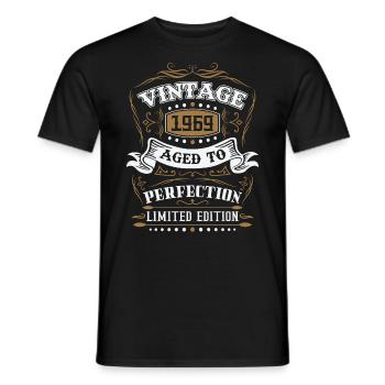 Vintage cadeau d'anniversaire né en 1969 rétro - T-shirt homme - noir - Devant - AI Model Male 178 light (178cm)