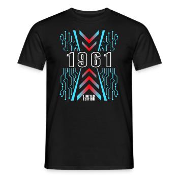 Birthday 1961 Gaming Limited Edition Gamer - Men's T-Shirt - black - Front - AI Model Male 178 light (178cm)