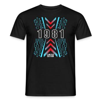 Anniversaire 1981 Gaming Limited Edition Gamer - T-shirt homme - noir - Devant - AI Model Male 178 light (178cm)